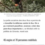 Article de presse de Ouest France, suite à l'incendie en Gironde en 2022, mentionnant le travail des bûcherons.