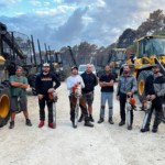 Une équipe de bucherons, ayant œuvré à la construction du pare feu entre les départements de la Gironde et des Landes.